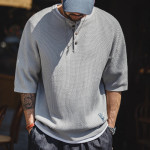 Men's Maden Style Henley T-Shirt 