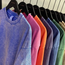 Men's American Style Retro Color T-shirt 