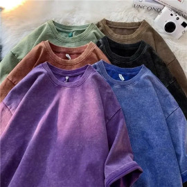 Men's American Style Retro Color T-shirt 