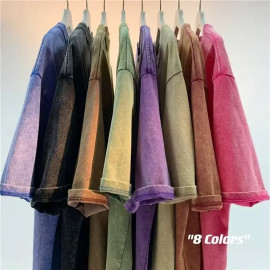 Men's American Style Retro Color T-shirt 