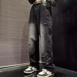 Men's Fashion Star Embroidery Jeans