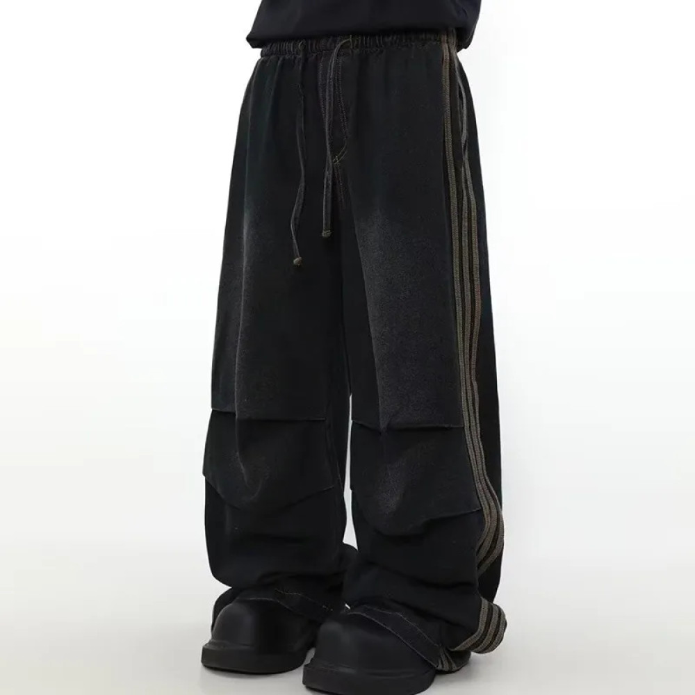 Ropa Pleated Baggy Jeans For Men's 
