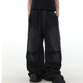 Ropa Pleated Baggy Jeans For Men's 