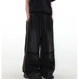 Ropa Pleated Baggy Jeans For Men's 