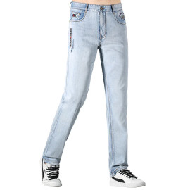 Casual Straight Denim Stretch Jeans For Men's 
