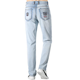 Casual Straight Denim Stretch Jeans For Men's 