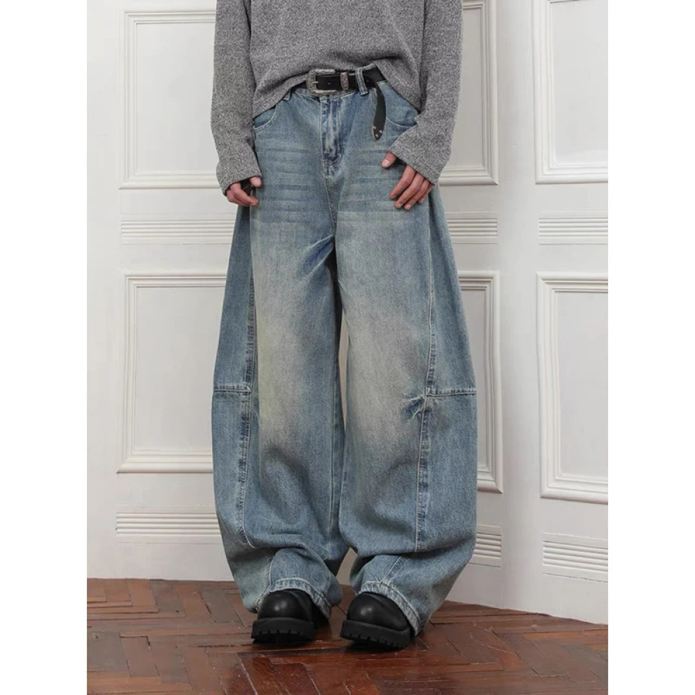 Blue Men's High Waist Jean