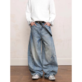 Blue Men's High Waist Jean