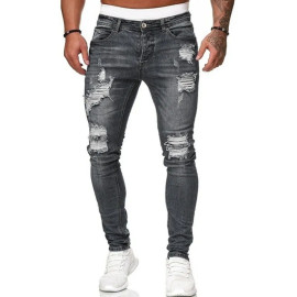 Ripped Style Skinny Jeans For Men's 