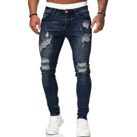 Ripped Style Skinny Jeans For Men's 