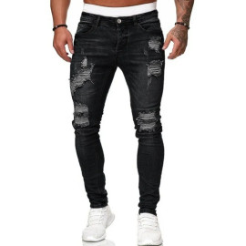 Ripped Style Skinny Jeans For Men's 