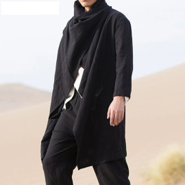 Stylish Irregular Trench Coat For Men's