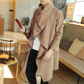 Stylish Irregular Trench Coat For Men's