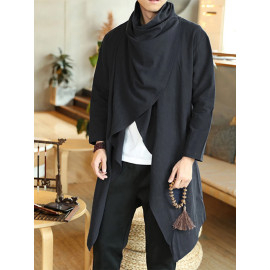 Stylish Irregular Trench Coat For Men's