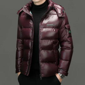 Glossy Parka Jacket For Men's