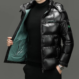 Glossy Parka Jacket For Men's 