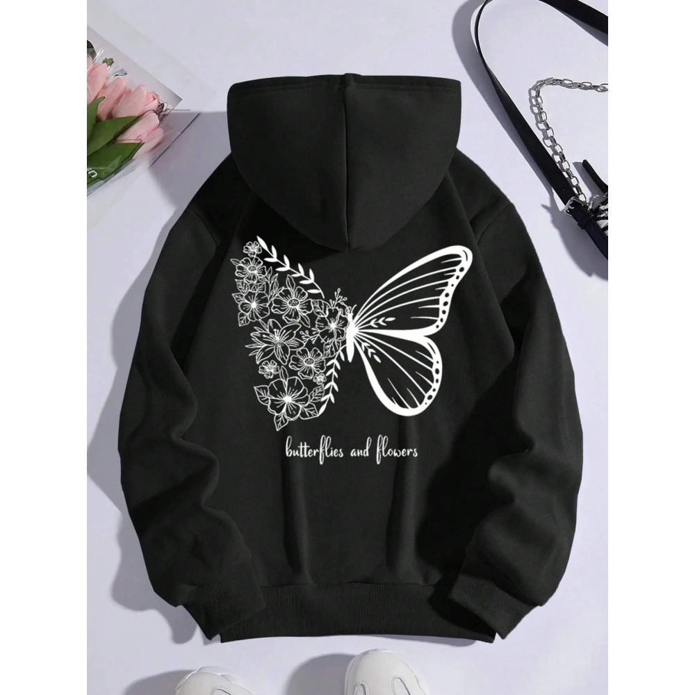 Butterflies And Flowers Style Men's Hoodies 