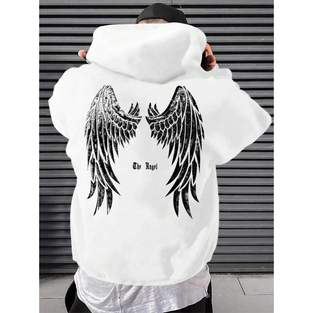 Men's Angel's Wings Printing Hoodie 