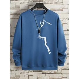 Cat Face Side Sweatshirt For Men's