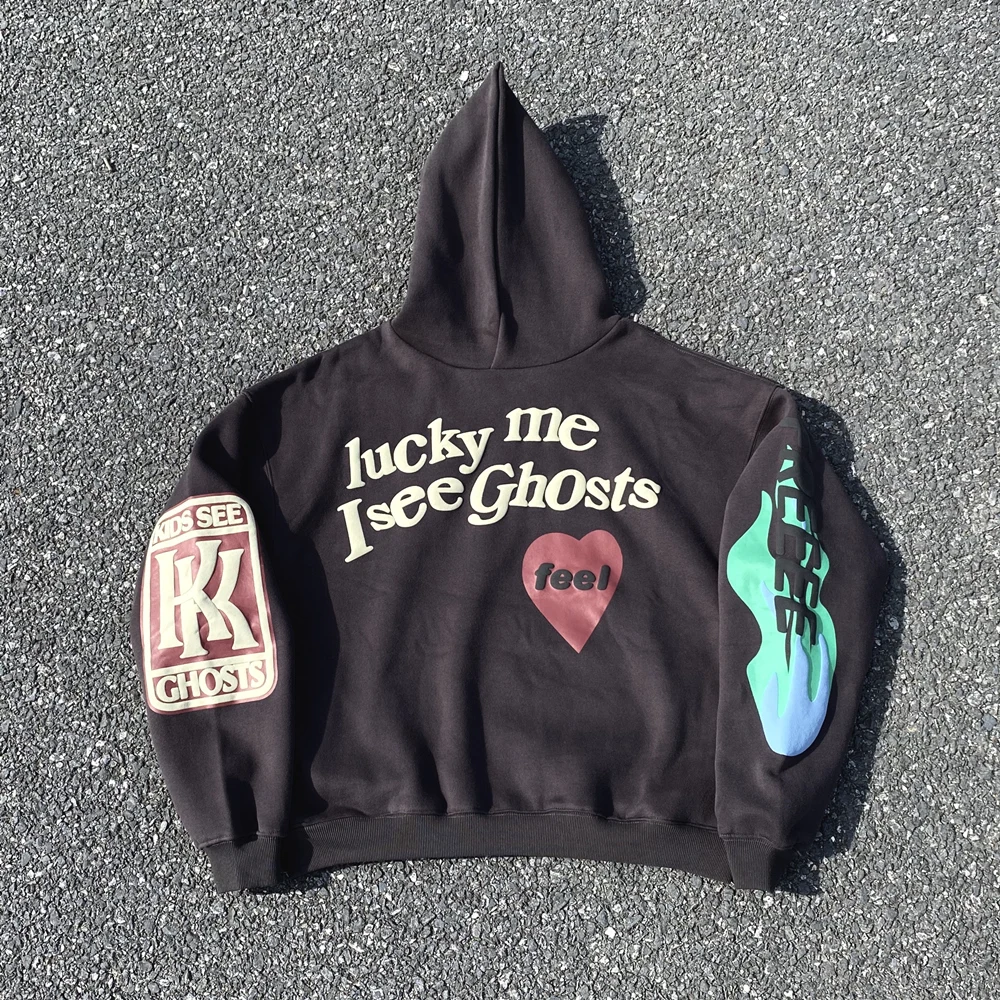 Oversized Foam Printed Hoodies For Men's