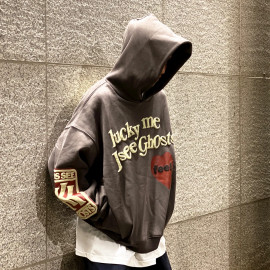 Oversized Foam Printed Hoodies For Men's