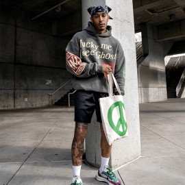 Oversized Foam Printed Hoodies For Men's