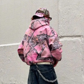 Y2K Retro Zip Up Hoodie For Men's