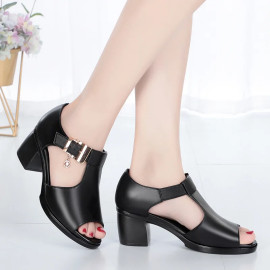 High Heel Duckle Strap Shoes For Women's