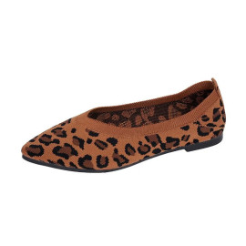 Woman's Leopard Printed Toe Mesh Shoes 