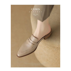 Summer Woman's Chunky Heel Genuine Leather Shoes 