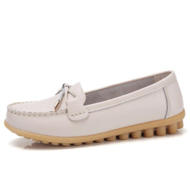 Ballerina Flat Leather Shoes For Woman's