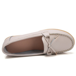 Ballerina Flat Leather Shoes For Woman's