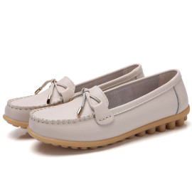 Ballerina Flat Leather Shoes For Woman's