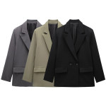 Willshela Women's Double Breasted Coat With Pockets