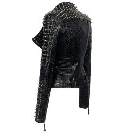 Women's Steampunk Rock Rivet Leather Jacket