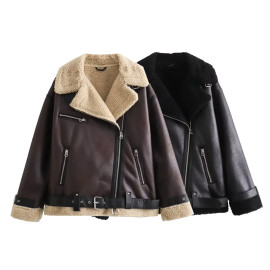 Women's Casual Loose Versatile Leather Jacket
