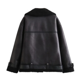 Women's Casual Loose Versatile Leather Jacket 