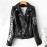 Graffiti Print Faux Leather Jacket For Women's