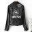Graffiti Print Faux Leather Jacket For Women's