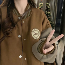 Lazy Style Baseball Jacket for Women's 