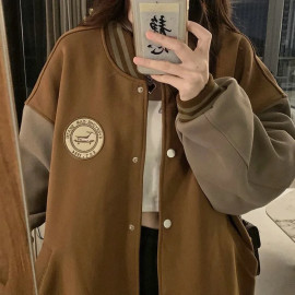 Lazy Style Baseball Jacket for Women's 
