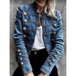 Vintage Button Denim Jacket for Women's 
