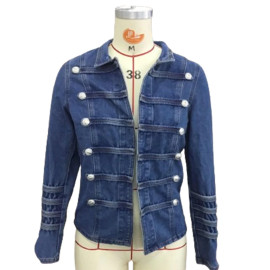 Vintage Button Denim Jacket for Women's 
