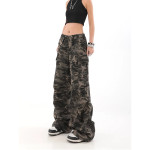 Camouflage Loose Wide Leg Jeans For Women's  