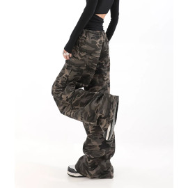 Camouflage Loose Wide Leg Jeans For Women's  