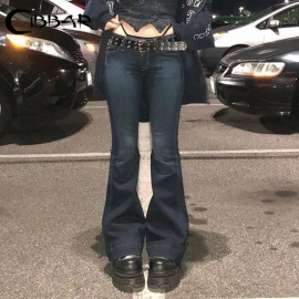 CIBBAR y2k Aesthetic Flare Jeans For Women's