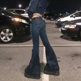 CIBBAR y2k Aesthetic Flare Jeans For Women's