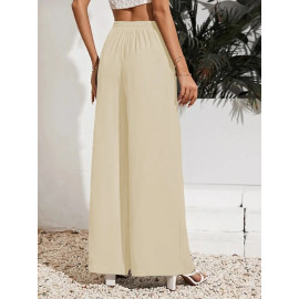 Elastic Waist Lace Loose Wide Leg Pants for Women