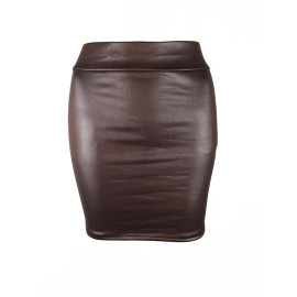 Women's Imitation Leather Pencil Mini Skirt