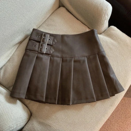 Women's Pu Leather Mini Skirts 